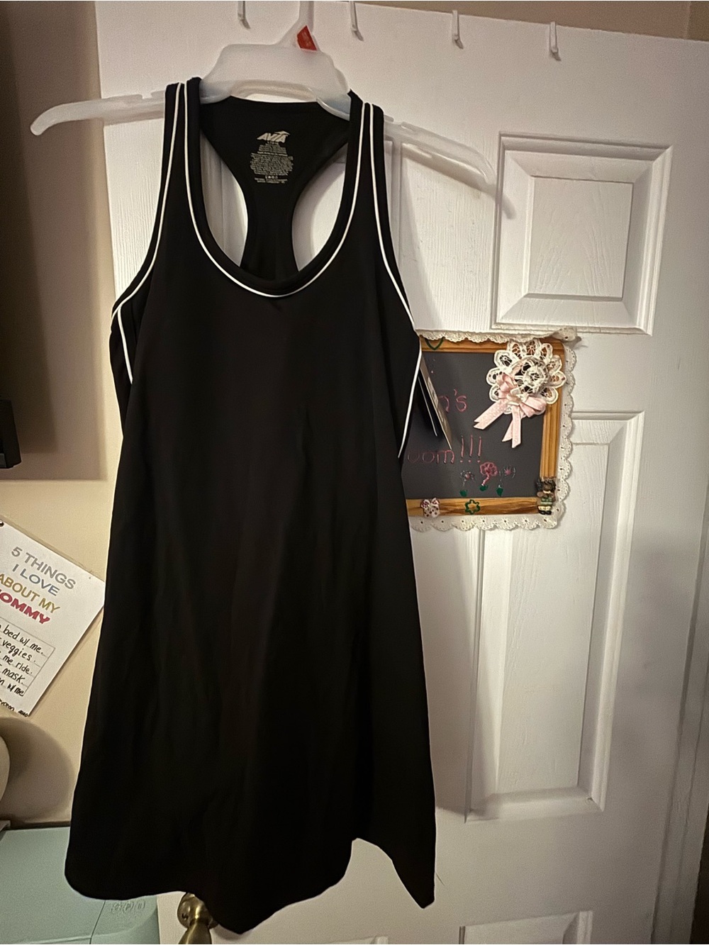 Avia Black Tank Dress with White Trim